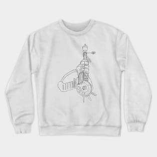 Zombie Ray Gun Blueprint Light Blue Crewneck Sweatshirt